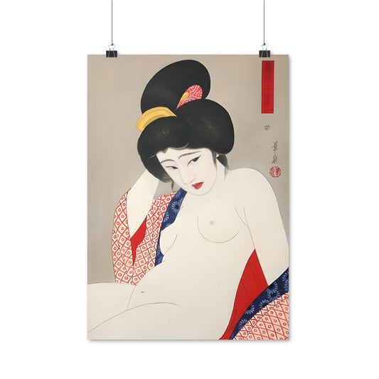 Ukiyo-e Art - Bored nude - Ōhira Kasen • Traditional Japanese Art on high quality poster