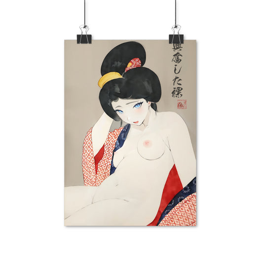 Ukiyo-e Art - Excited nude • Traditional Japanese Art on high quality poster