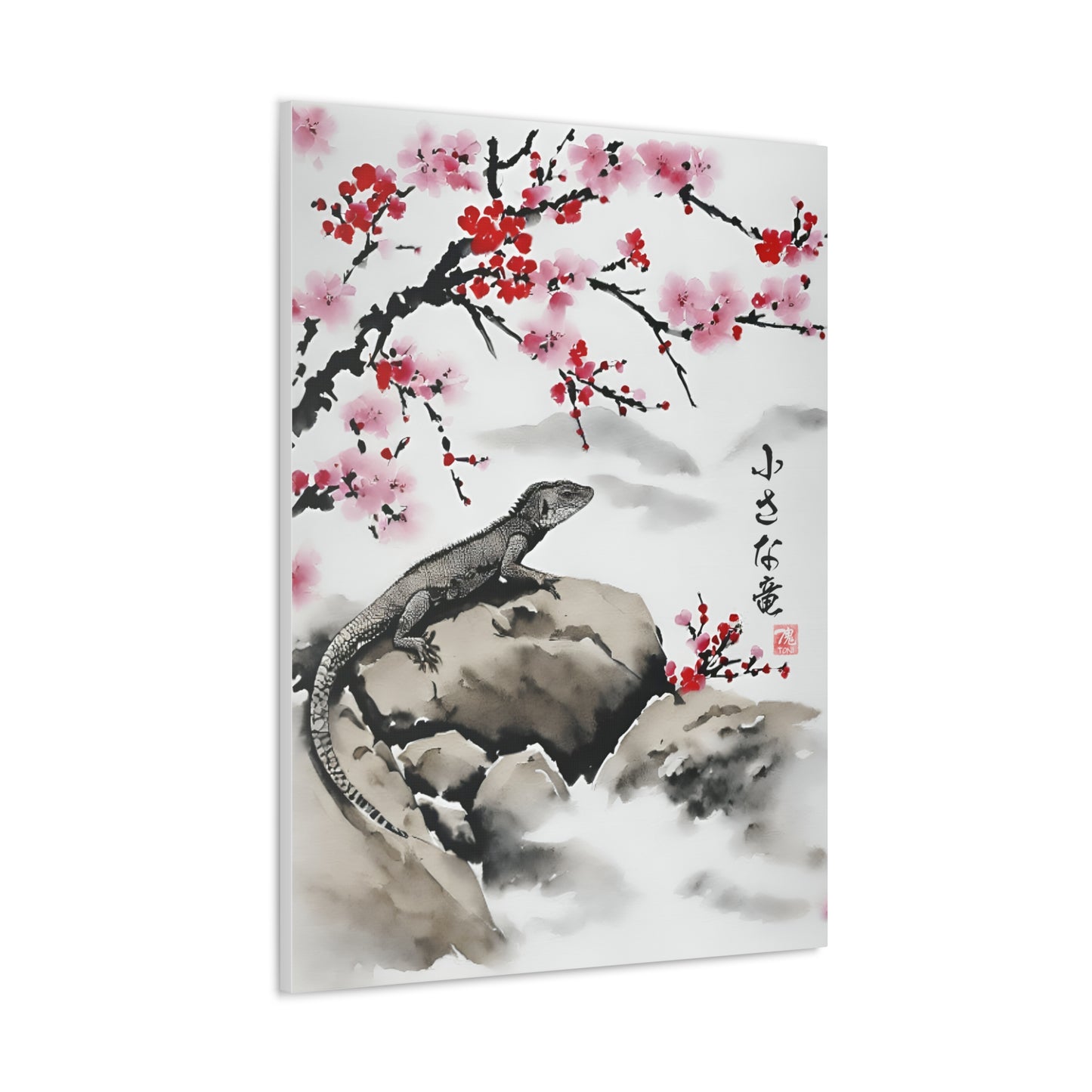 Sumi-e Art  - The little dragon • Traditional Japanese Art on high quality Canvas