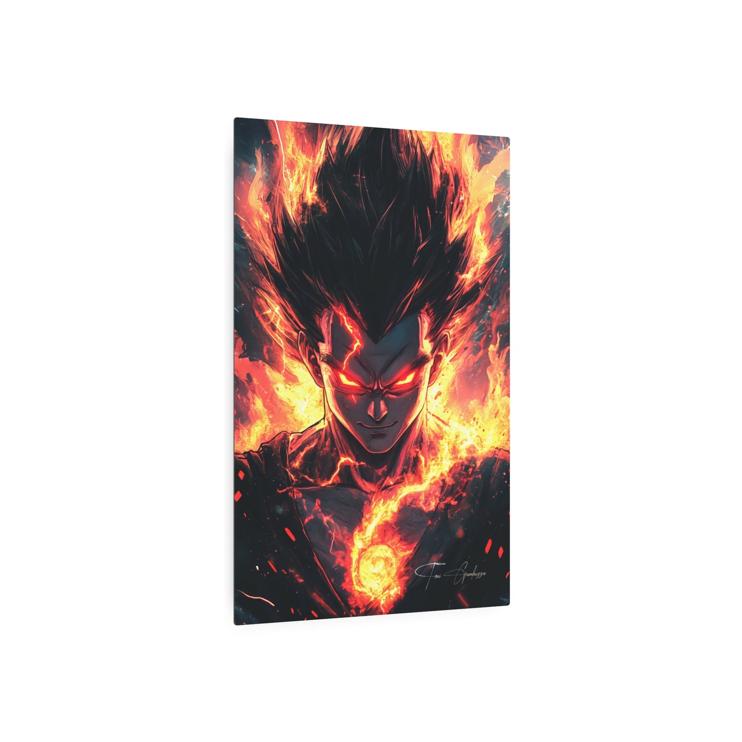 Anime Art - Vegeta Burn 🇺🇸 US Shipping - Anime Art on Metal Poster