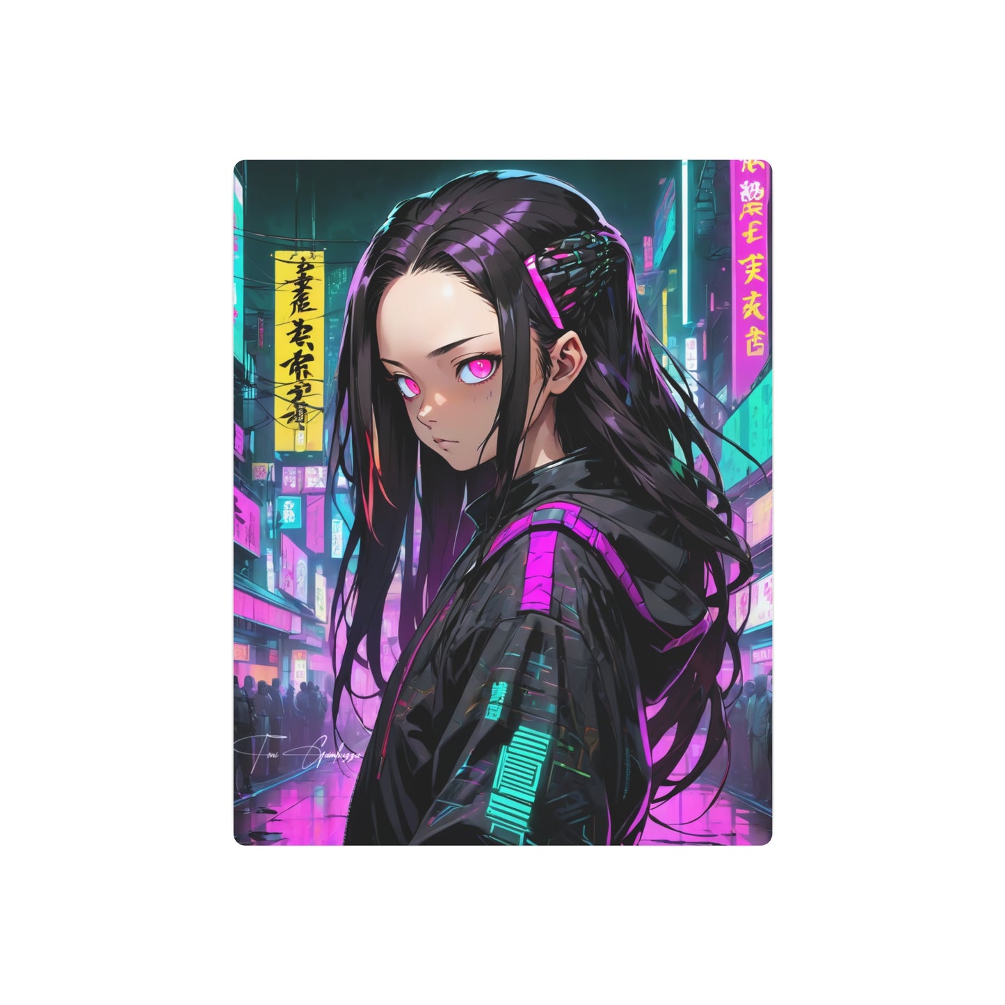 Cyberpunk Nezuko 🇺🇸 US Shipping - Anime Art on Metal Poster