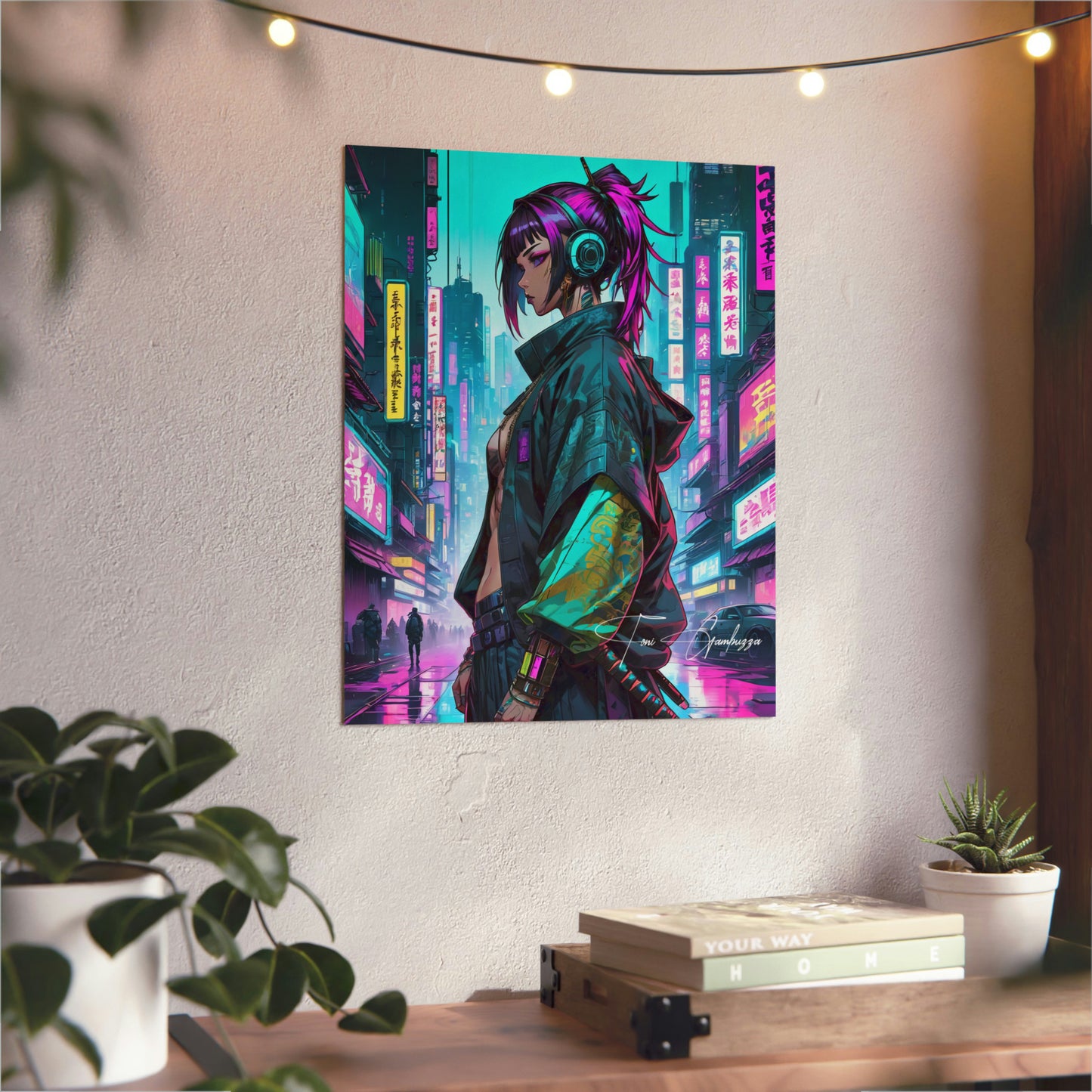 Cyberpunk Waifu 🇩🇪 GER Shipping - Anime Art on Metal Poster