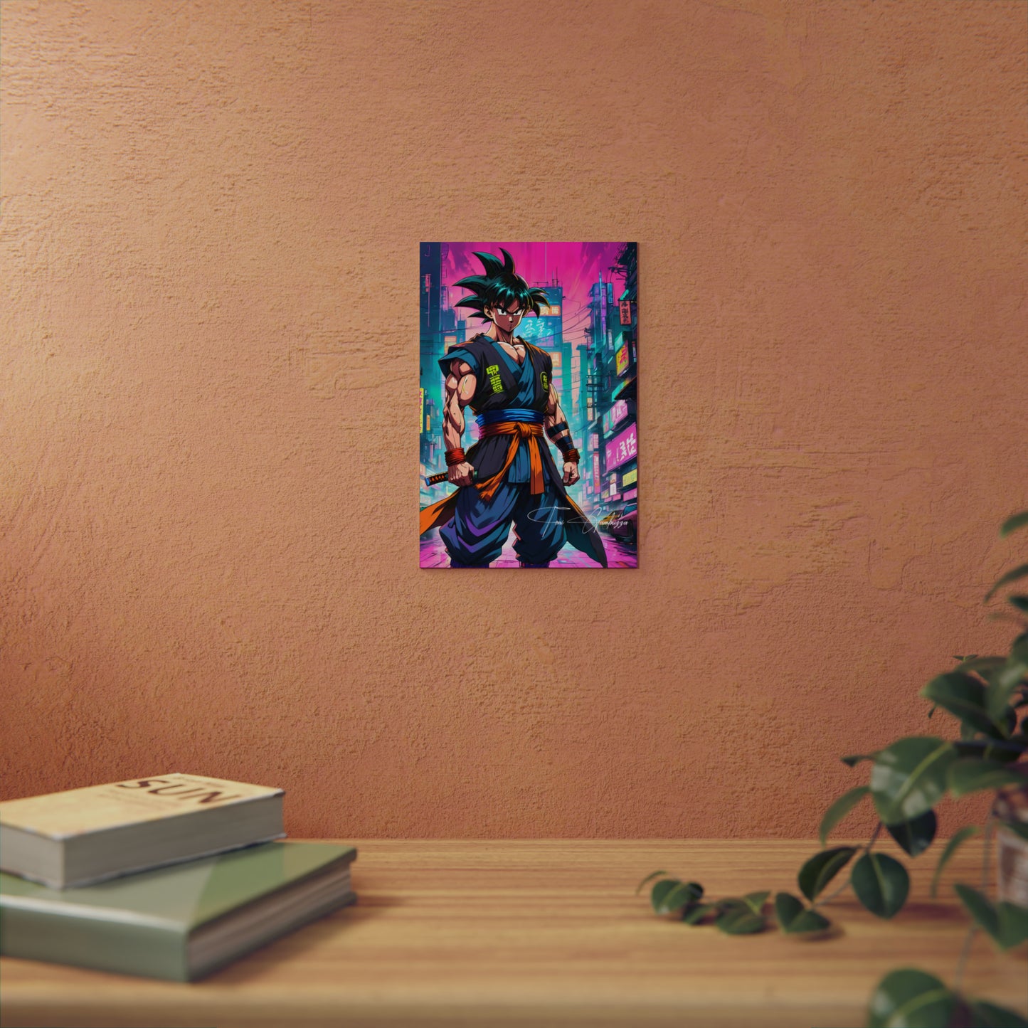 Cyberpunk Goku 🇩🇪 GER Shipping - Anime Art on Metal Poster