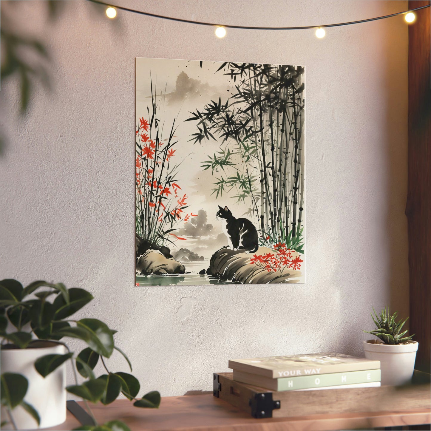 Sumi-e Art - Amidu 🇩🇪 GER Shipping - Traditional Japanese Art on Metal Poster