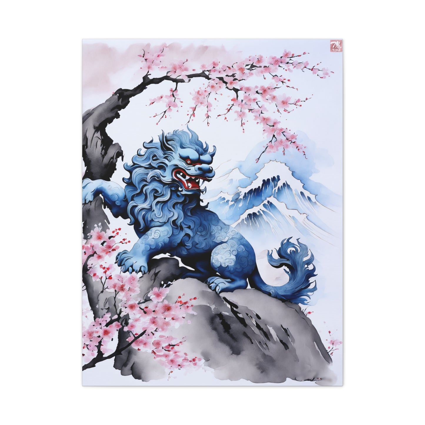 Sumi-e Art  - Komainu • Traditional Japanese Art on high quality Canvas