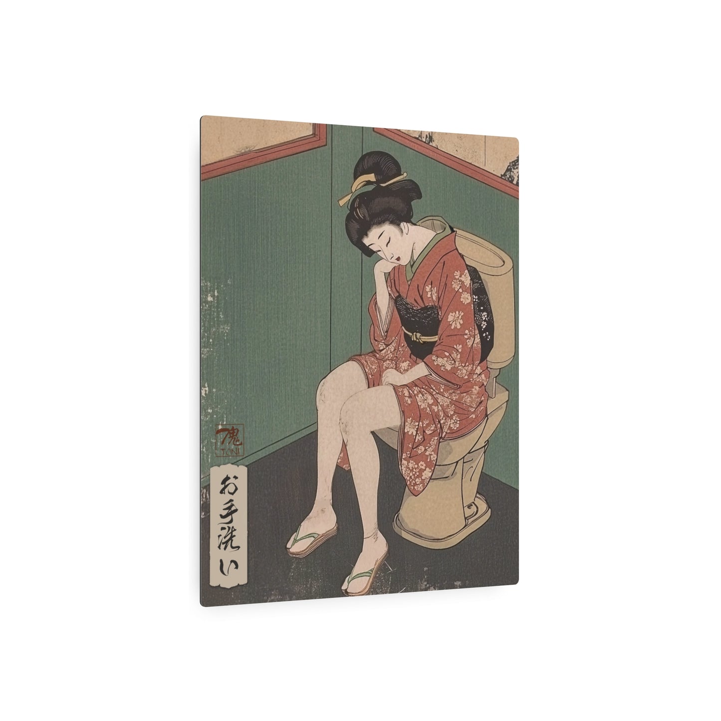 Ukiyo-e Art - Otearai 🇺🇸 US Shipping - Traditional Japanese Art on Metal Poster