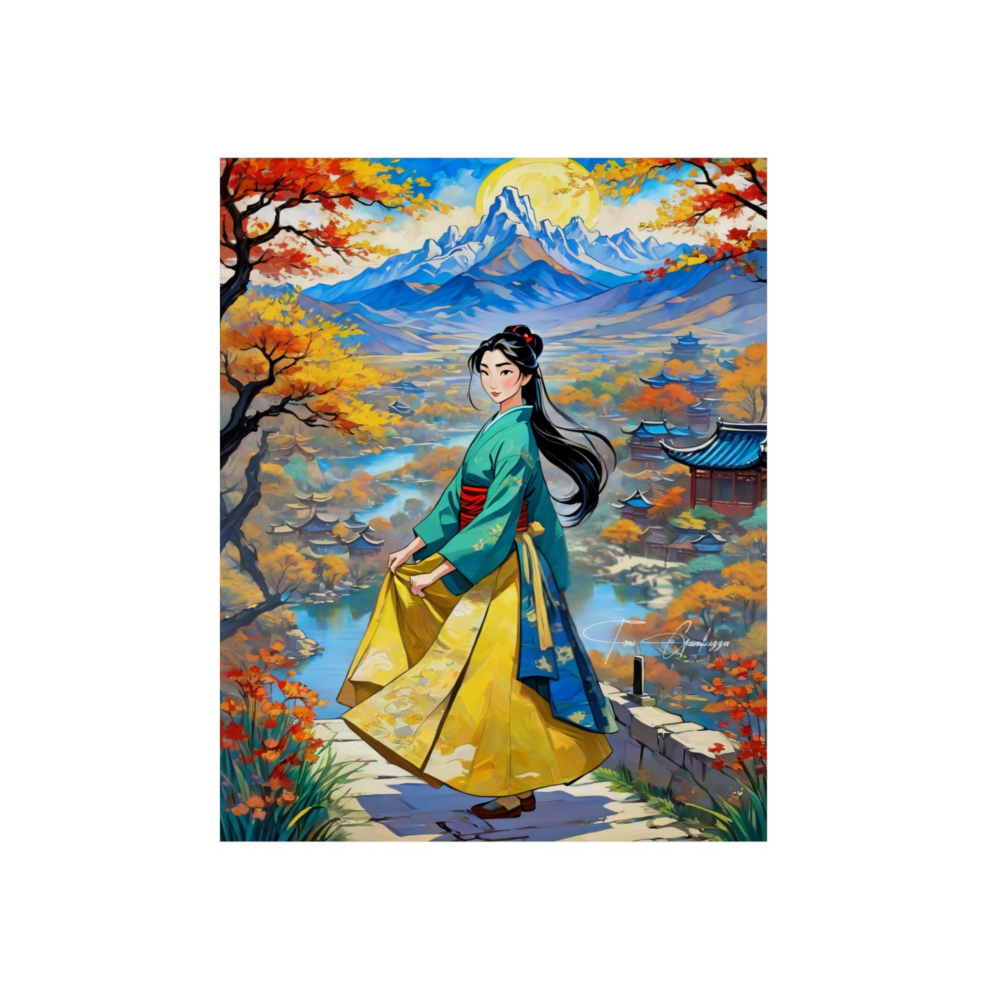 Hua Mulan 🇩🇪 GER Shipping - Anime Art on Metal Poster