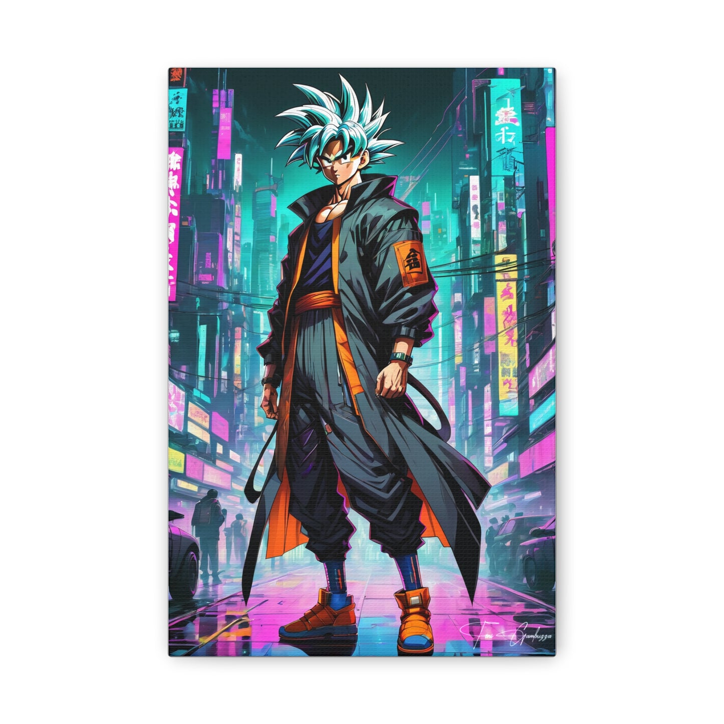 Cyberpunk Ultra Instinct Son Goku - Anime Art on high quality Canvas