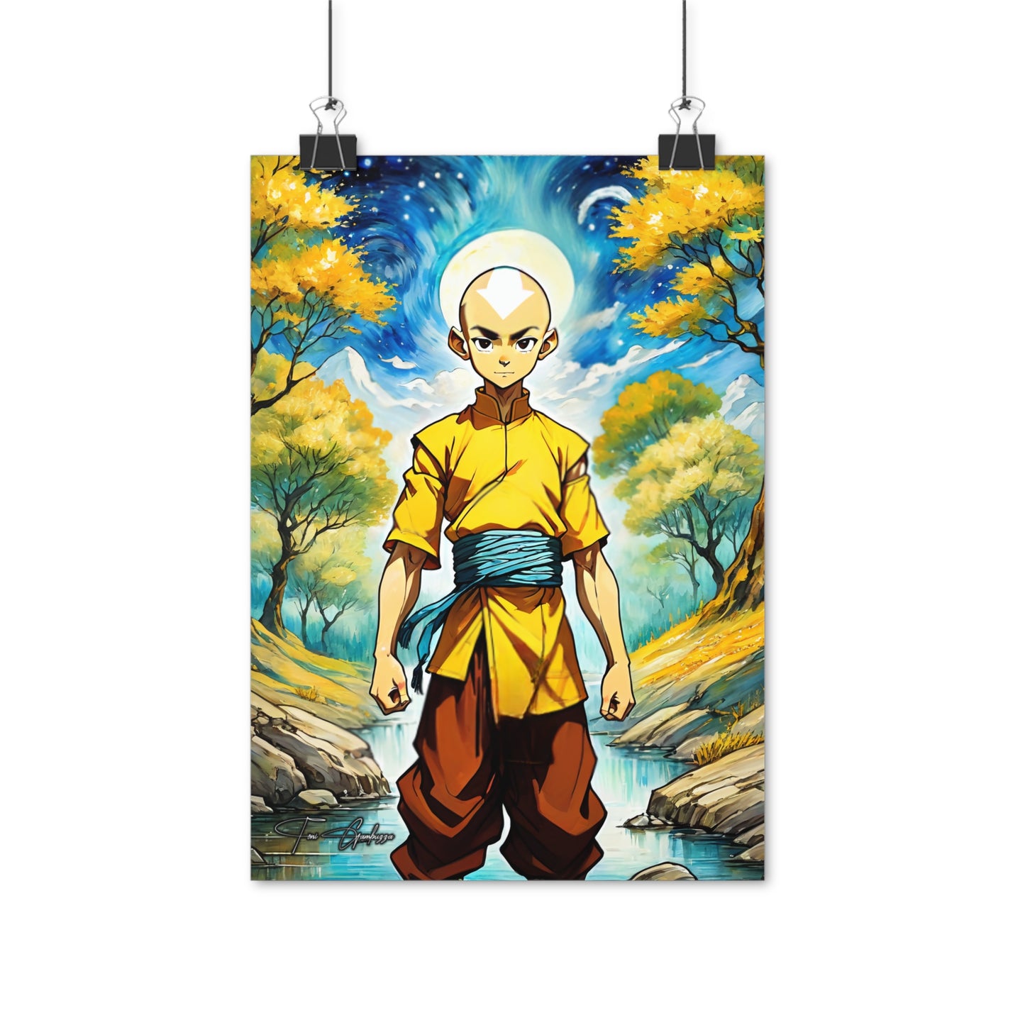 Avatar Aang - Anime Art on high quality poster