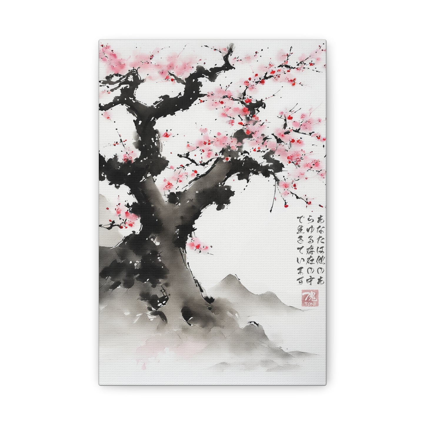 Hanami Insight - Sumi-e Art on high quality Canvas