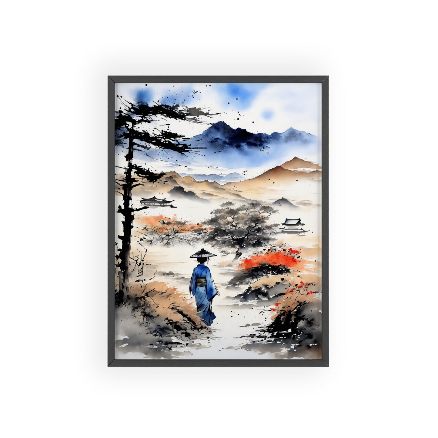 Sumi-e Art - Wasteland wisdom • Traditional Japanese Art • Framed