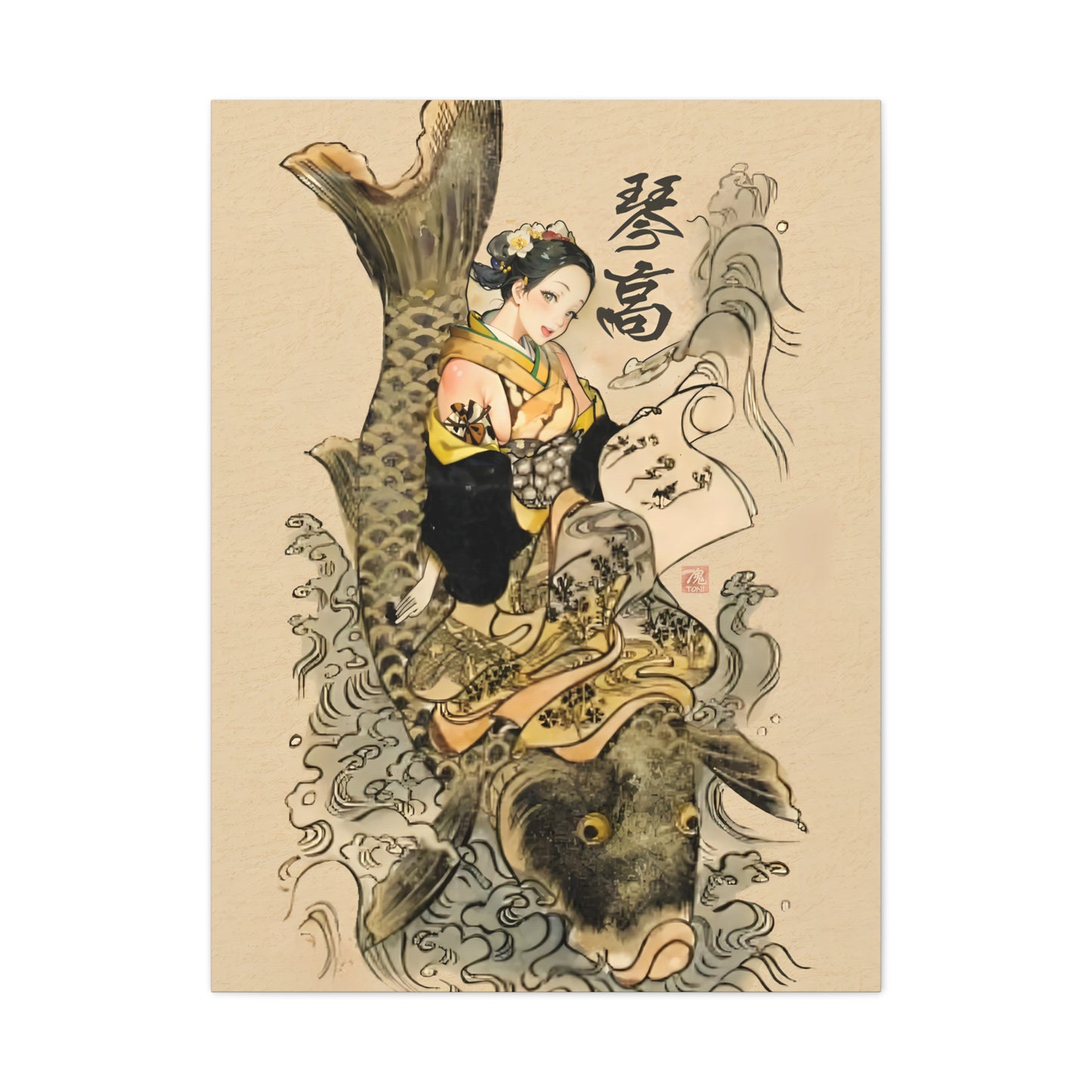 Ukiyo-e Art - Immortal Kinkö • Traditional Japanese Art on high quality Canvas