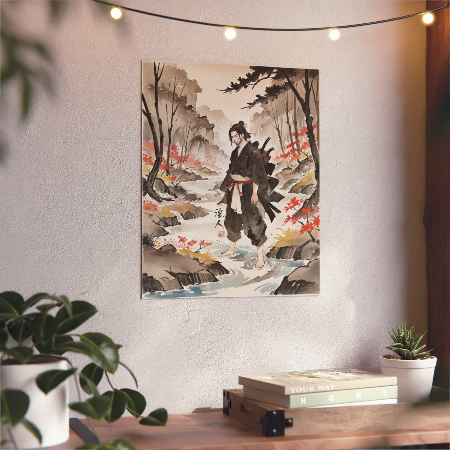 Sumi-e Art - Ronin 🇩🇪 GER Shipping - Traditional Japanese Art on Metal Poster