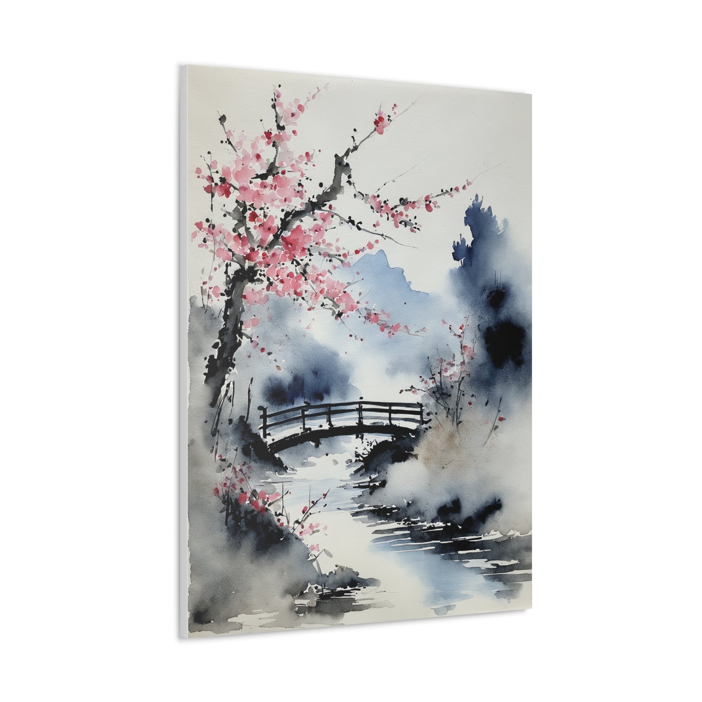 Sumi-e Art - The bridge • Traditional Japanese Art on high quality Canvas