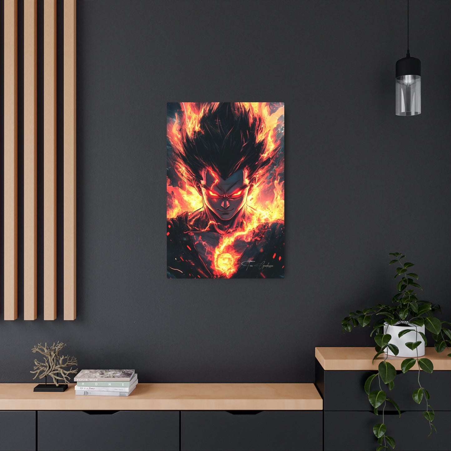 Anime Art - Vegeta Burn 🇺🇸 US Shipping - Anime Art on Metal Poster