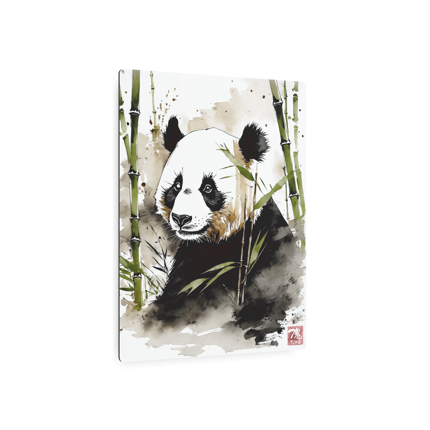 Sumi-e Art - Panda 🇺🇸 US Shipping - Traditional Japanese Art on Metal Poster