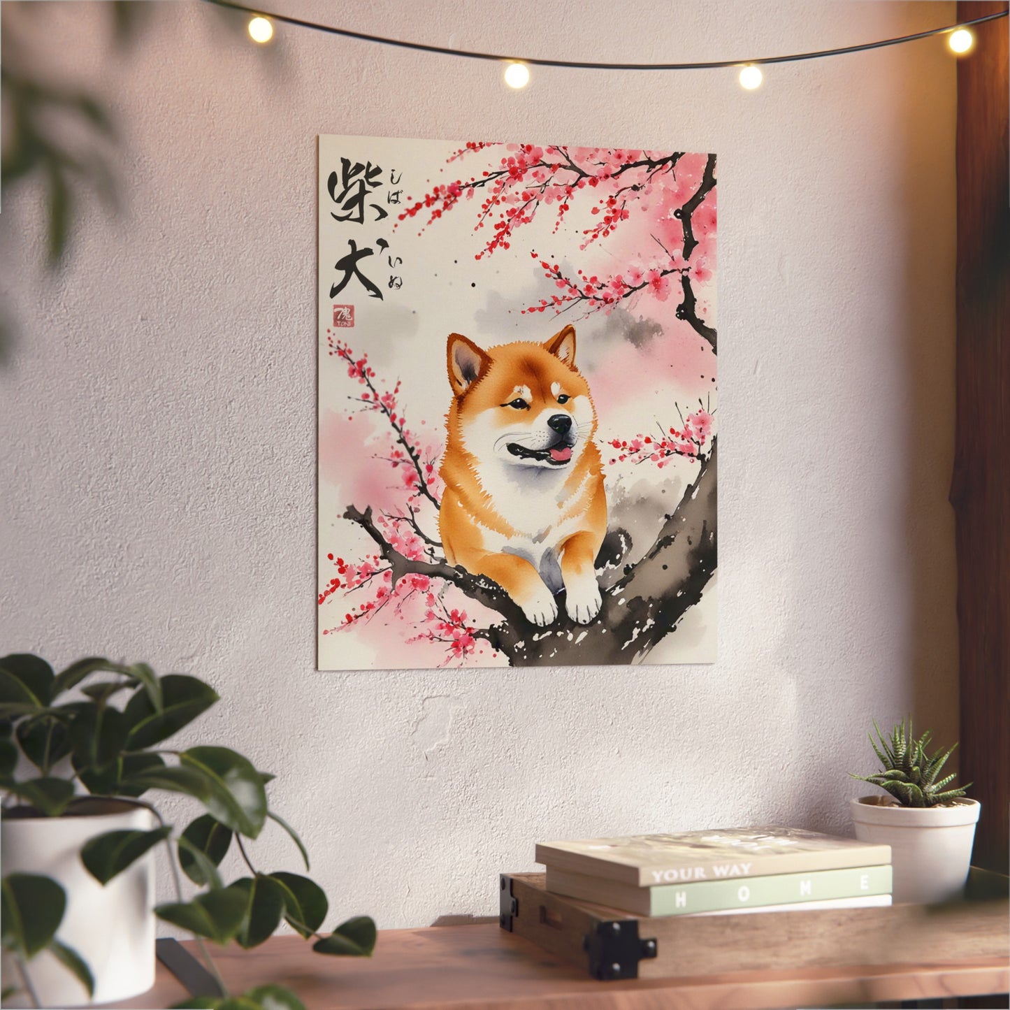 Sumi-e Art - Shiba Inu 🇩🇪 GER Shipping - Traditional Japanese Art on Metal Poster