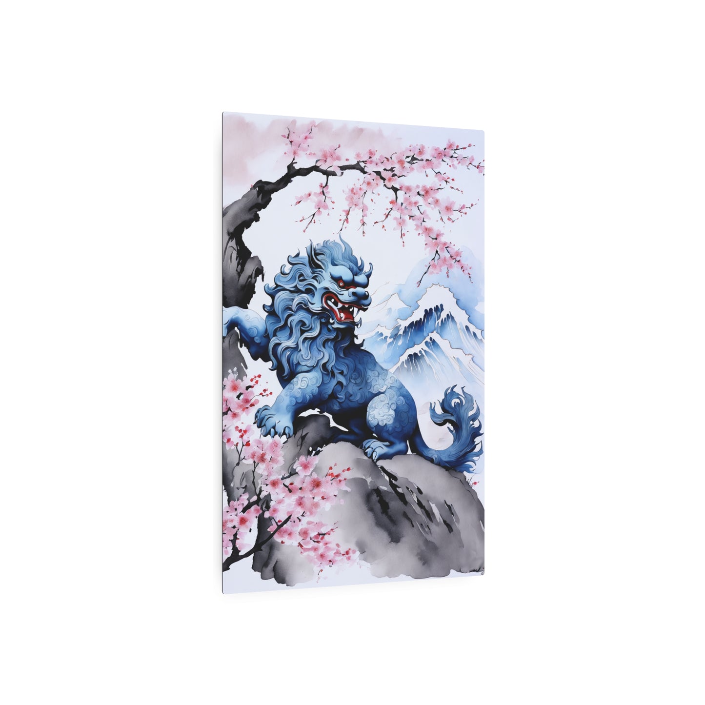 Sumi-e Art - Komainu 🇺🇸 US Shipping - Traditional Japanese Art on Metal Poster