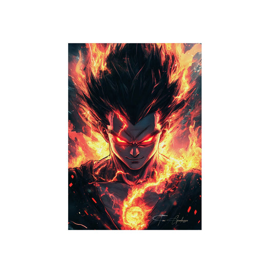 Anime Art - Vegeta Burn  🇩🇪 GER Shipping - Anime Art on Metal Poster