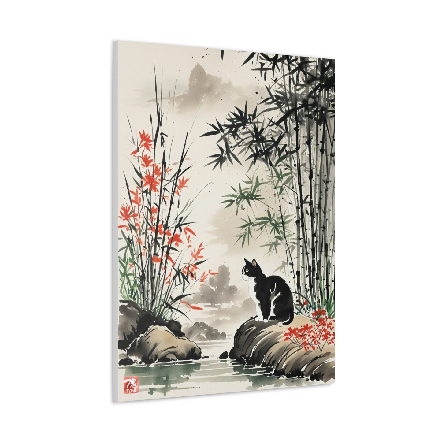 Sumi-e Art - Amidu • Traditional Japanese Art on high quality Canvas