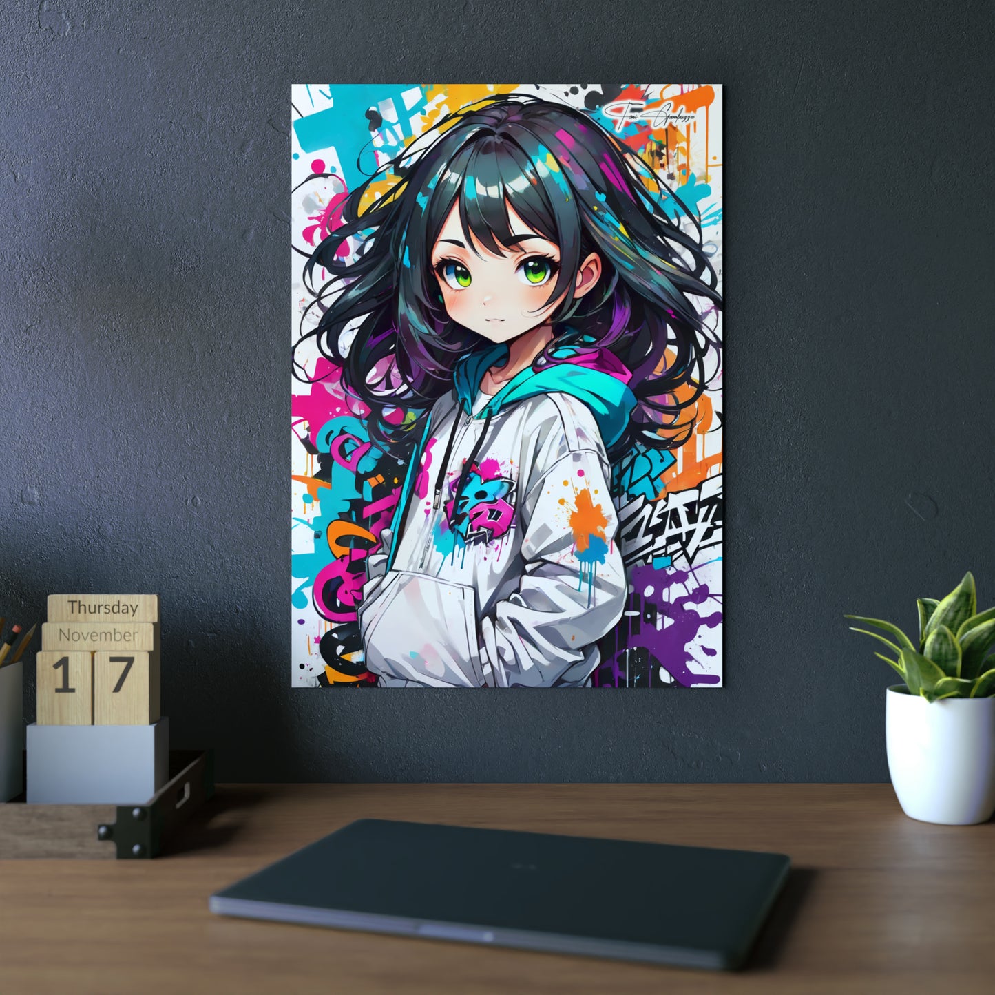 Manga Mural: Riza 🇩🇪 GER Shipping - Anime Graffiti Art on Metal Poster