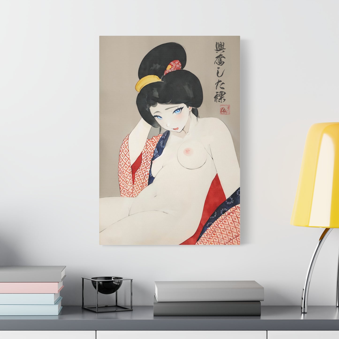 Ukiyo-e Art  - Excited nude • Traditional Japanese Art on high quality Canvas