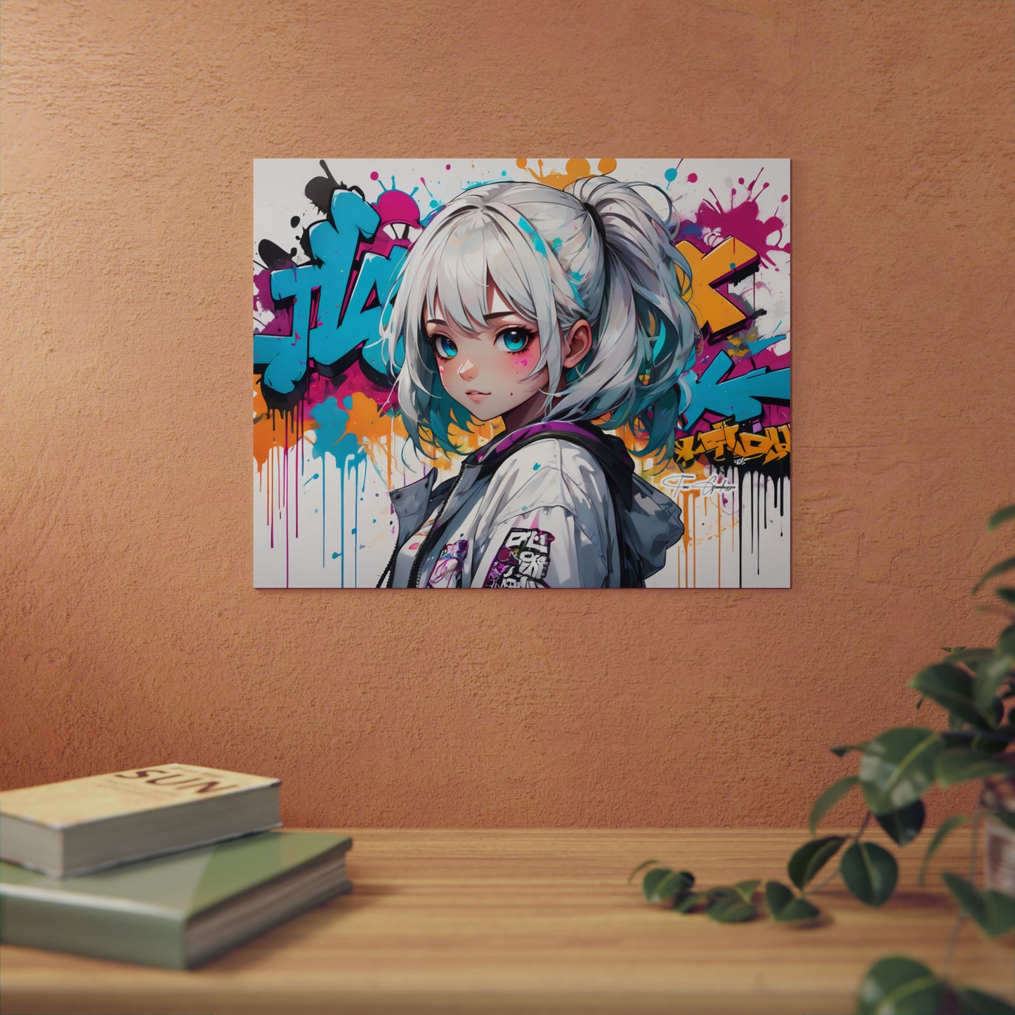 Manga Mural: Mariko 🇩🇪 GER Shipping - Anime Graffiti Art on Metal Poster