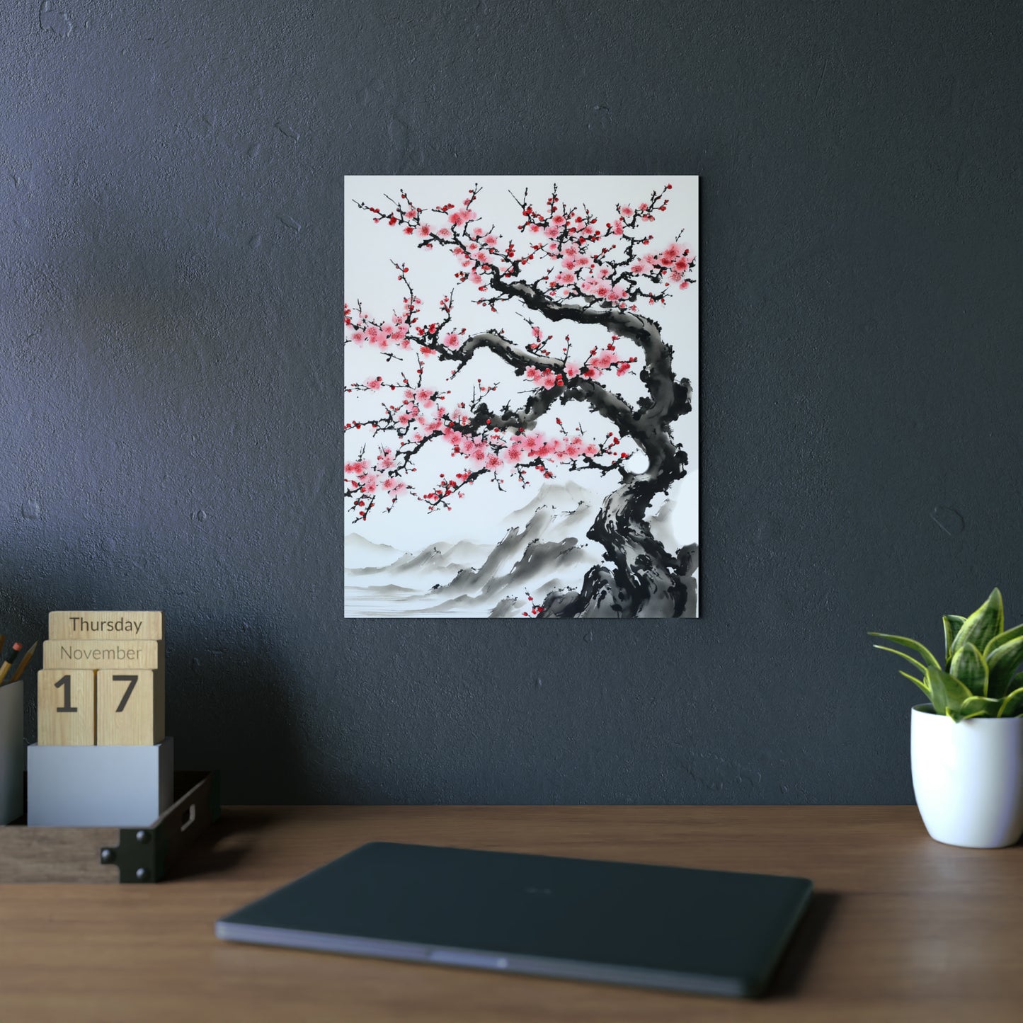 Sumi-e Art - Bodhi Tree 🇩🇪 GER Shipping - Traditional Japanese Art on Metal Poster