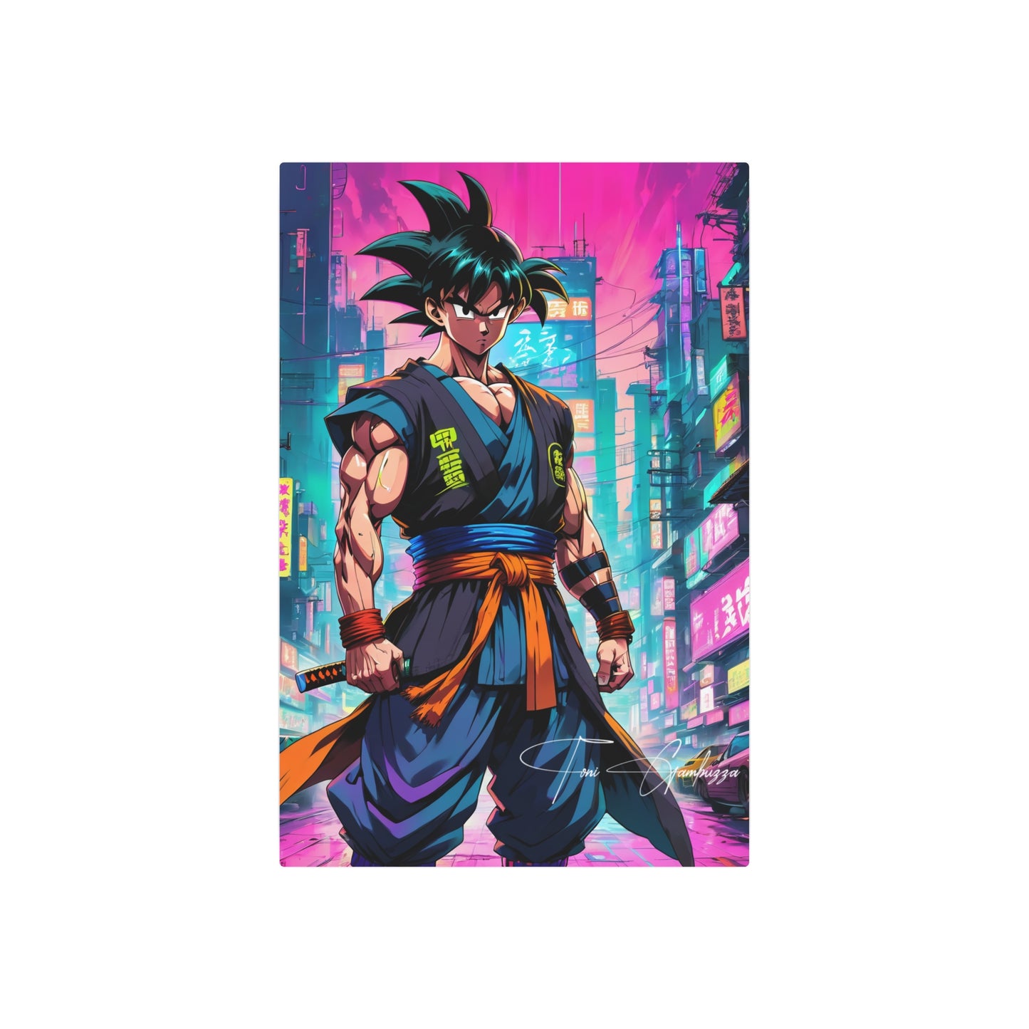 Cyberpunk Goku 🇺🇸 US Shipping - Anime Art on Metal Poster