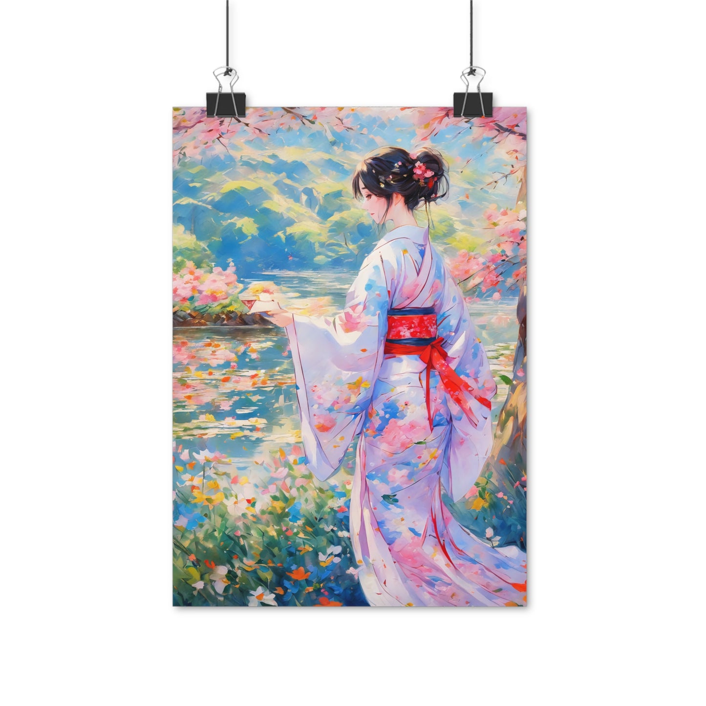 Tea Ceremony - Watercolor Anime Art on high quality poster