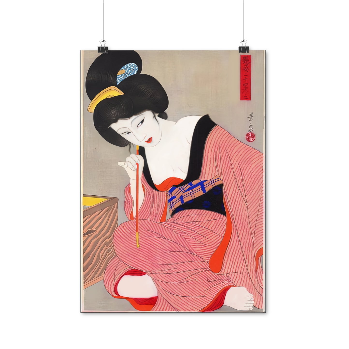 Ukiyo-e Art - Before the mirror - Ōhira Kasen • Traditional Japanese Art on high quality poster