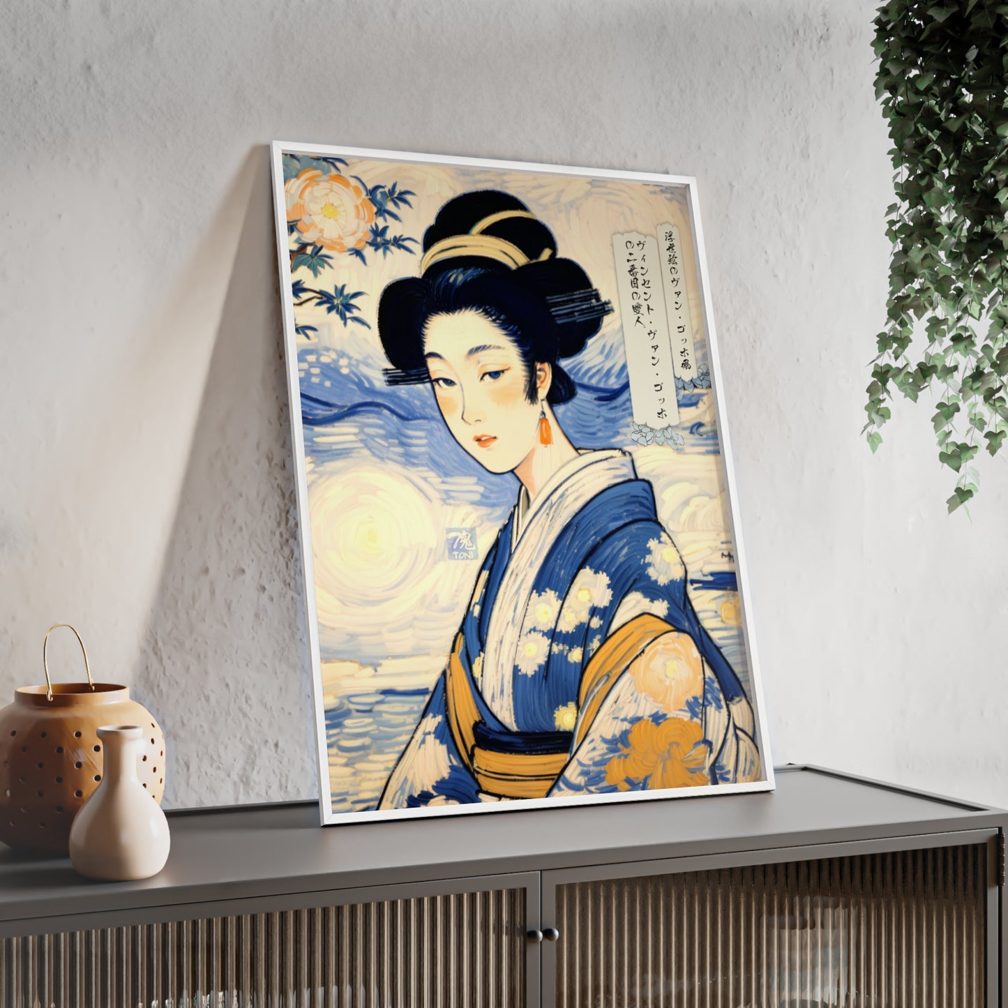 Ukiyo-e Art - Vincent van Gogh's second mistress • Traditional Japanese Art • Framed