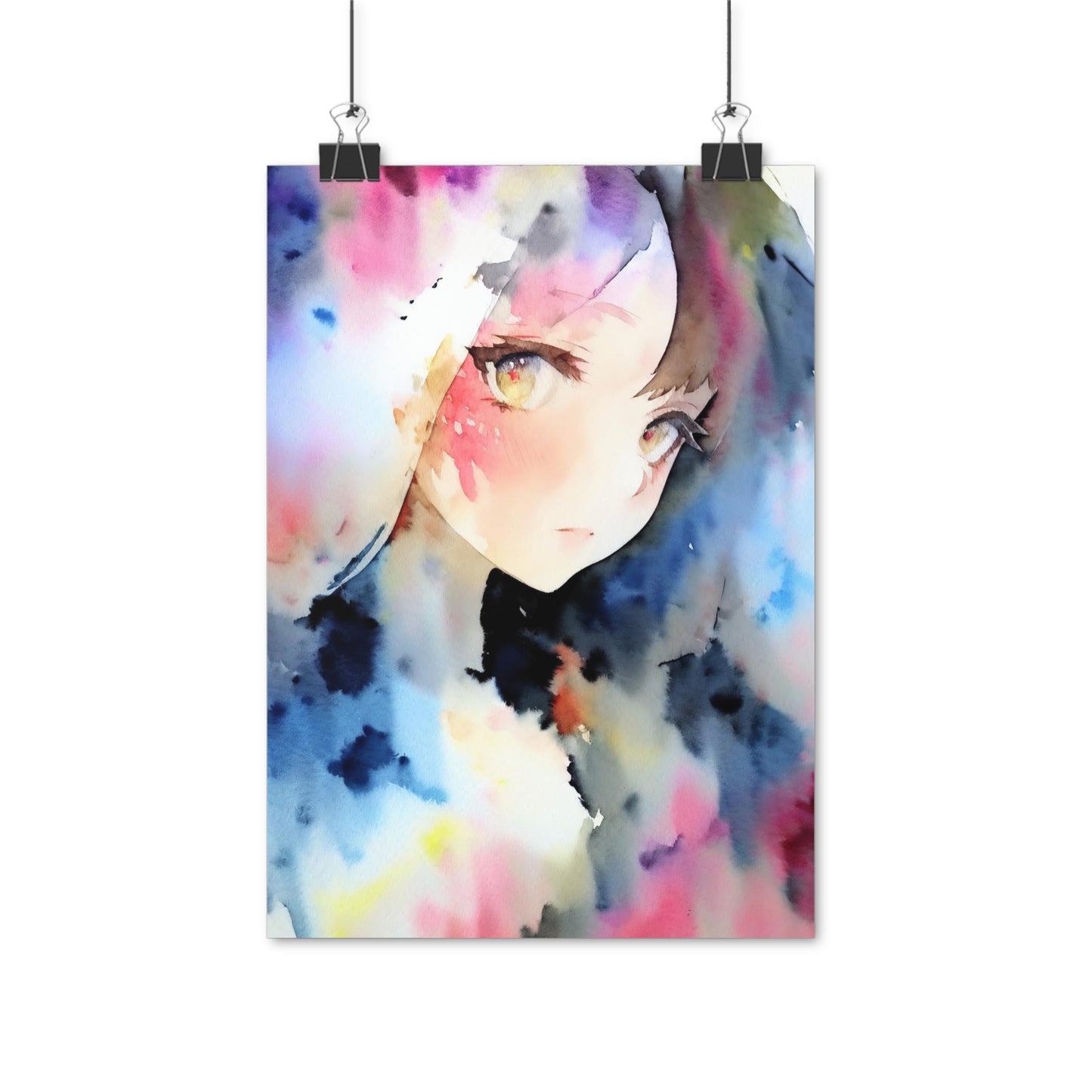 The moment of Insight - Watercolor Anime Art on high quality poster