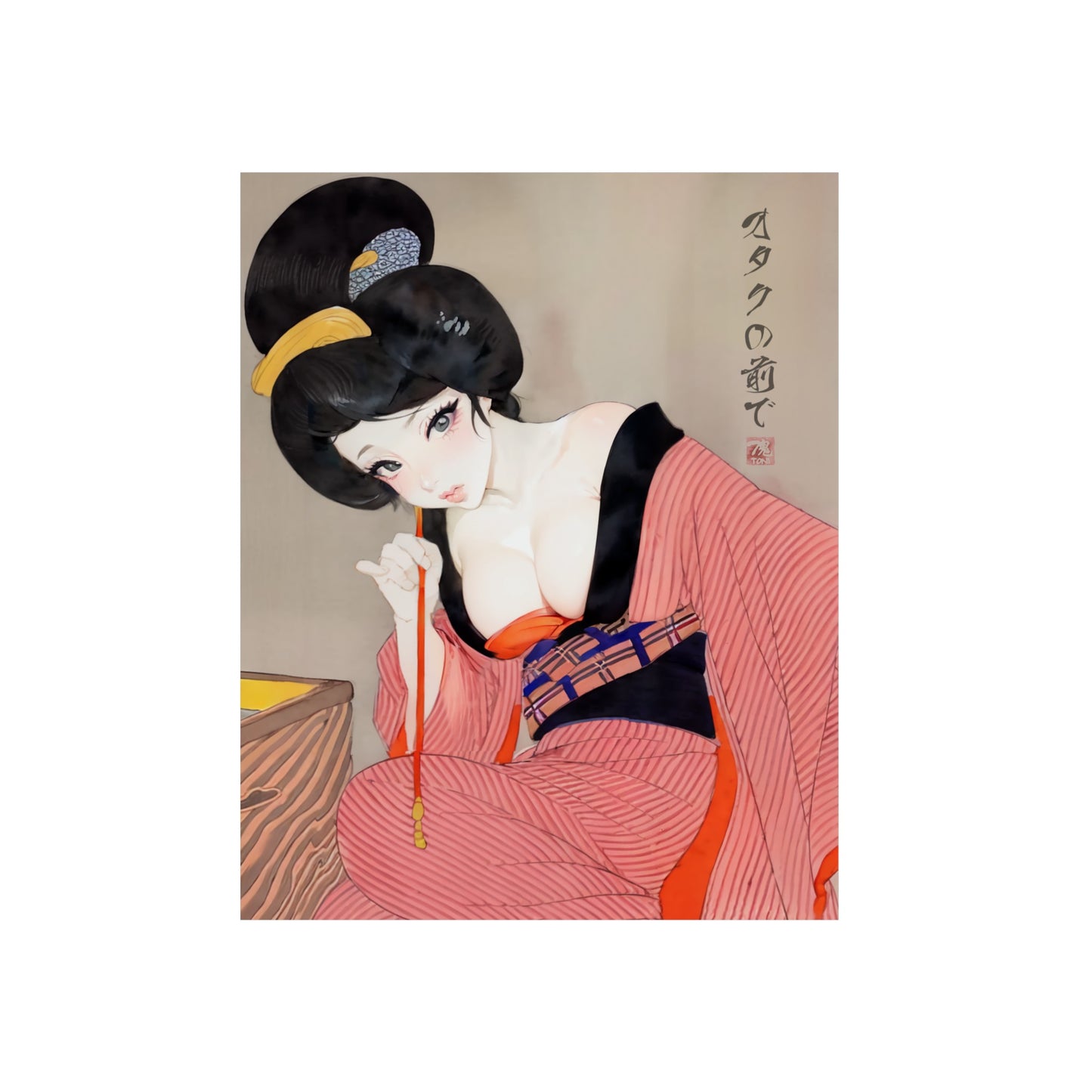 Ukiyo-e Art - Before the otaku 🇩🇪 GER Shipping - Traditional Japanese Art on Metal Poster