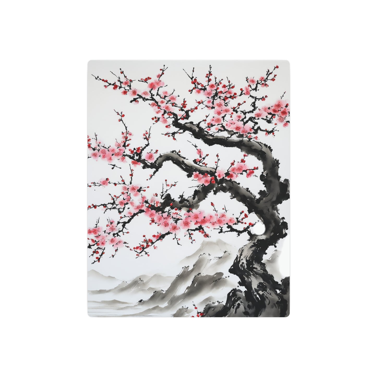 Sumi-e Art - Bodhi Tree 🇺🇸 US Shipping - Traditional Japanese Art on Metal Poster