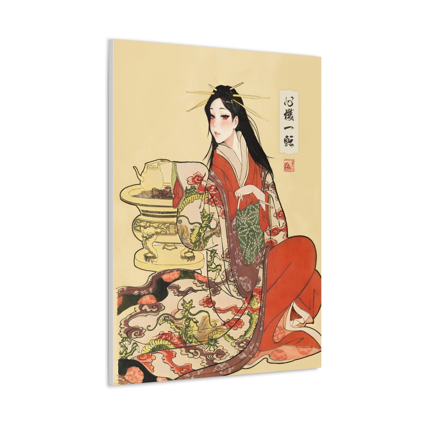 Ukiyo-e Art  - Turning over a new leaf • Traditional Japanese Art on high quality Canvas