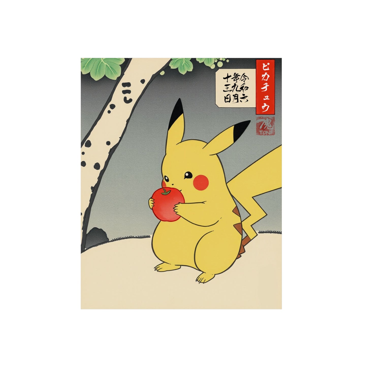 Ukiyo-e Art - Pikachū 🇩🇪 GER Shipping - Traditional Japanese Art on Metal Poster