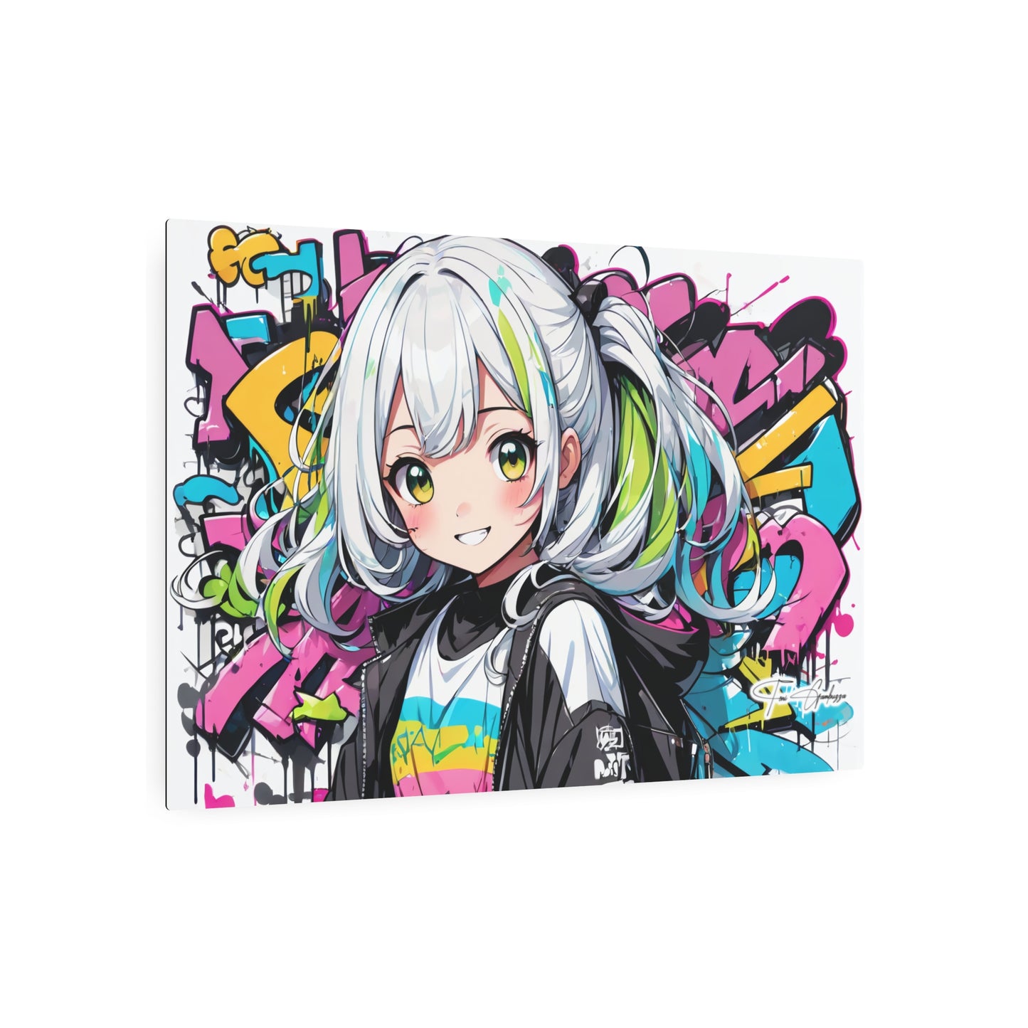 Manga Mural: Tomoyo 🇺🇸 US Shipping - Anime Graffiti Art on Metal Poster