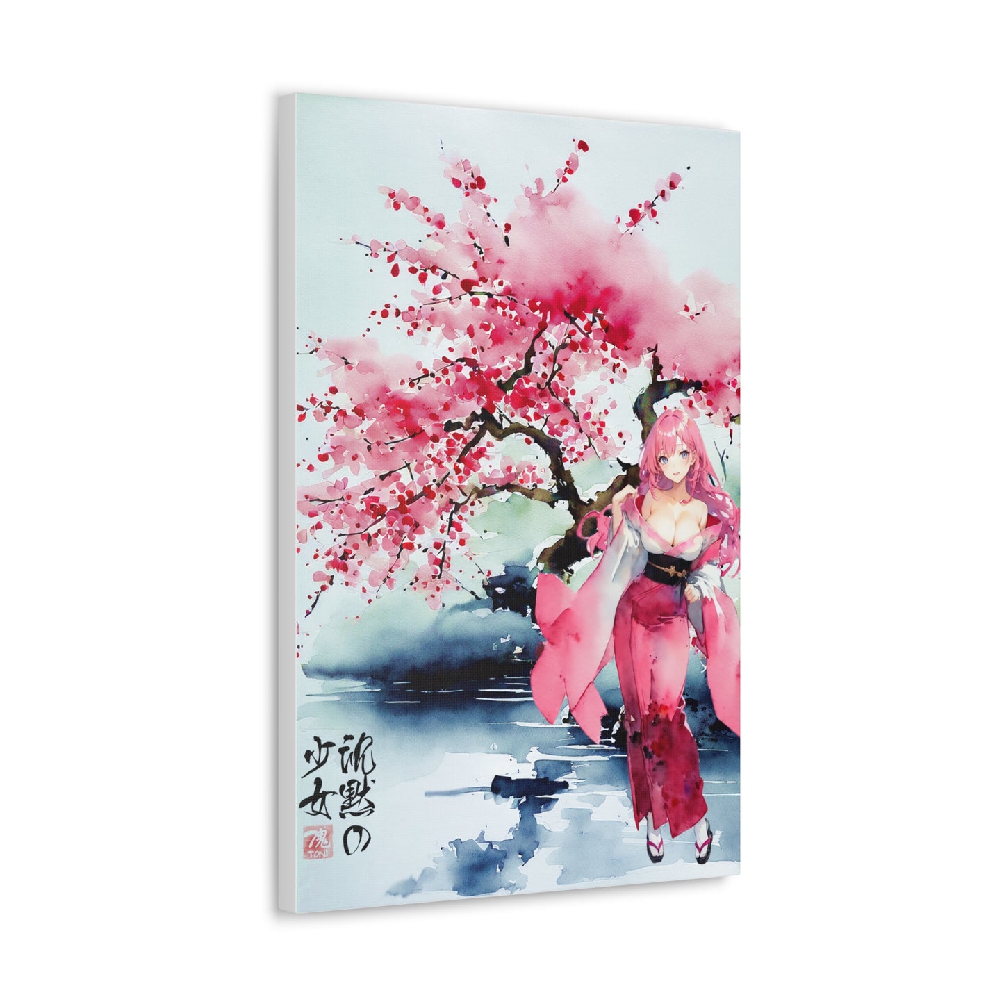 Sumi-e Art  - Die stille Dame • Traditional Japanese Art on high quality Canvas