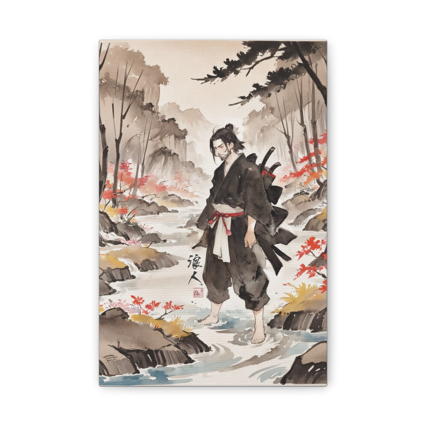 Sumi-e Art  - Ronin • Traditional Japanese Art on high quality Canvas