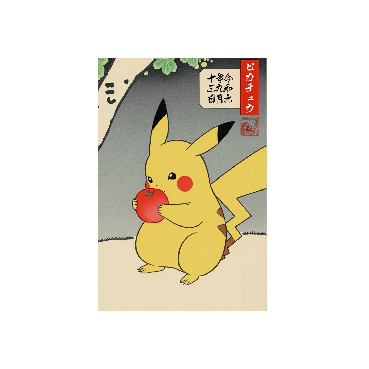 Ukiyo-e Art - Pikachū 🇩🇪 GER Shipping - Traditional Japanese Art on Metal Poster