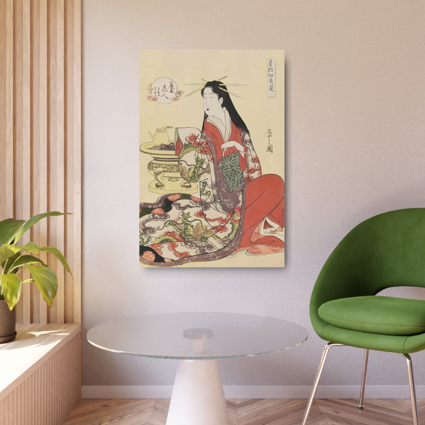 Ukiyo-e Art - Hanabito of Ogiya • Hosoda Eishi 🇺🇸 US Shipping - Traditional Japanese Art on Metal Poster