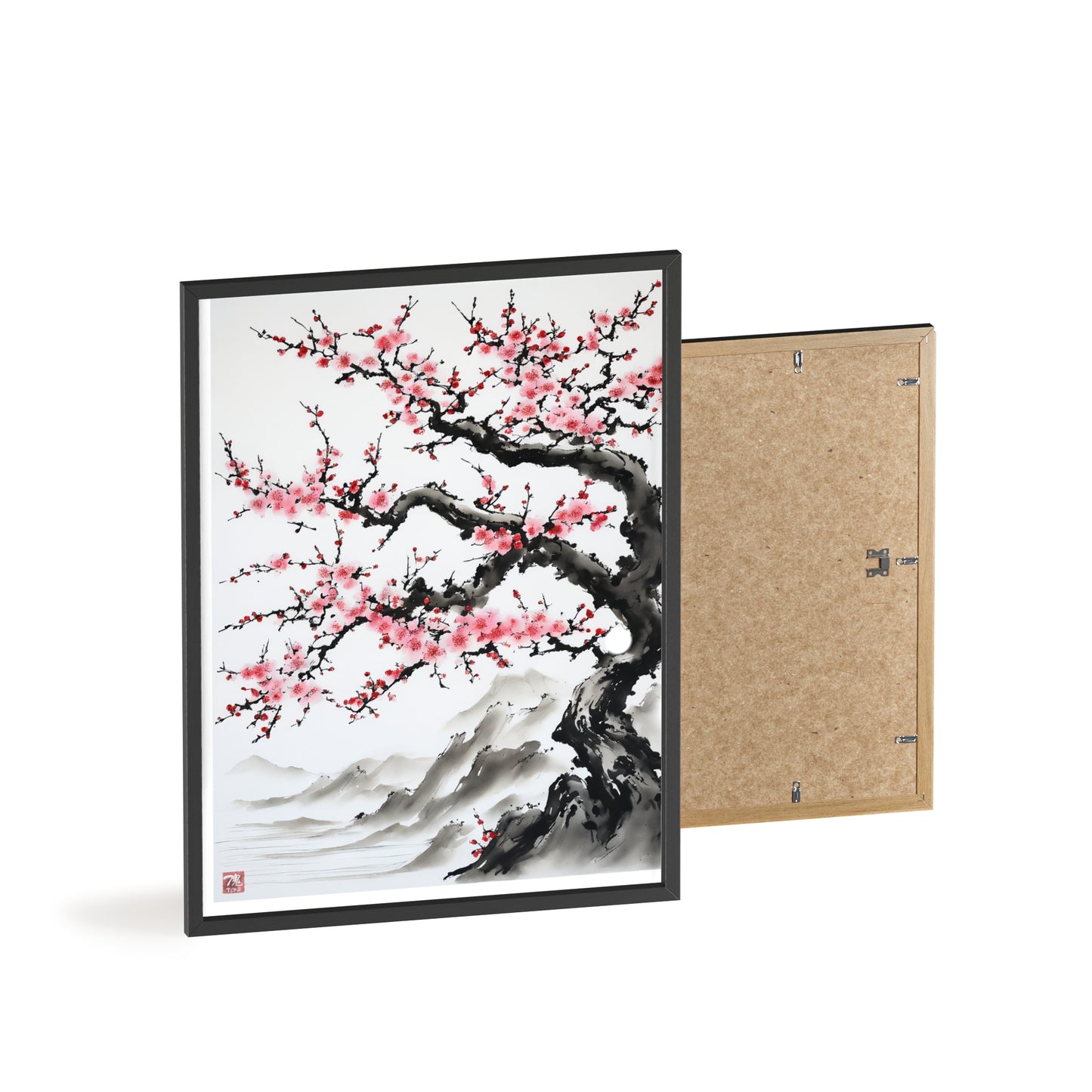 Sumi-e Art - Bodhi Tree • Traditional Japanese Art • Framed