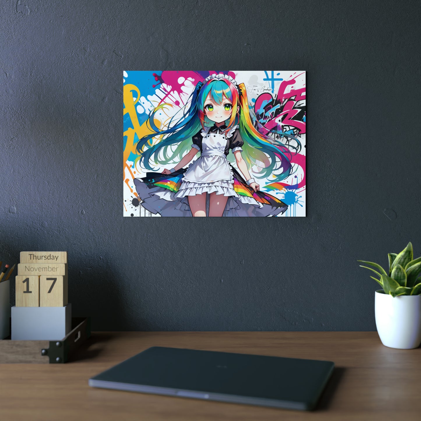 Manga Mural: Nanase 🇩🇪 GER Shipping - Anime Graffiti Art on Metal Poster