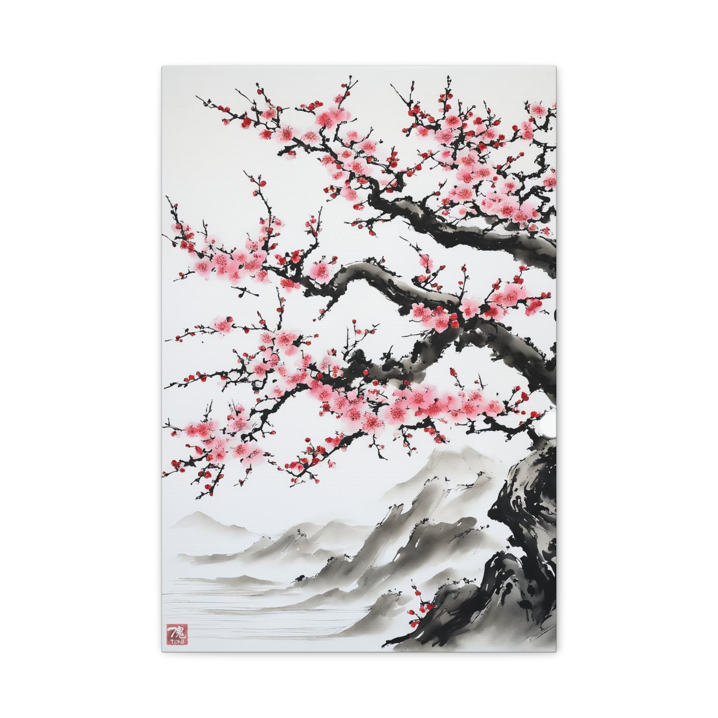 Sumi-e Art - Bodhi Tree • Traditional Japanese Art on high quality Canvas