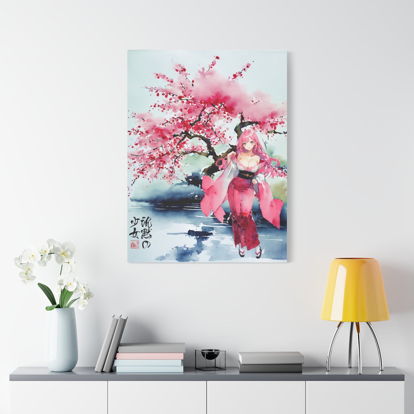 Sumi-e Art  - Die stille Dame • Traditional Japanese Art on high quality Canvas