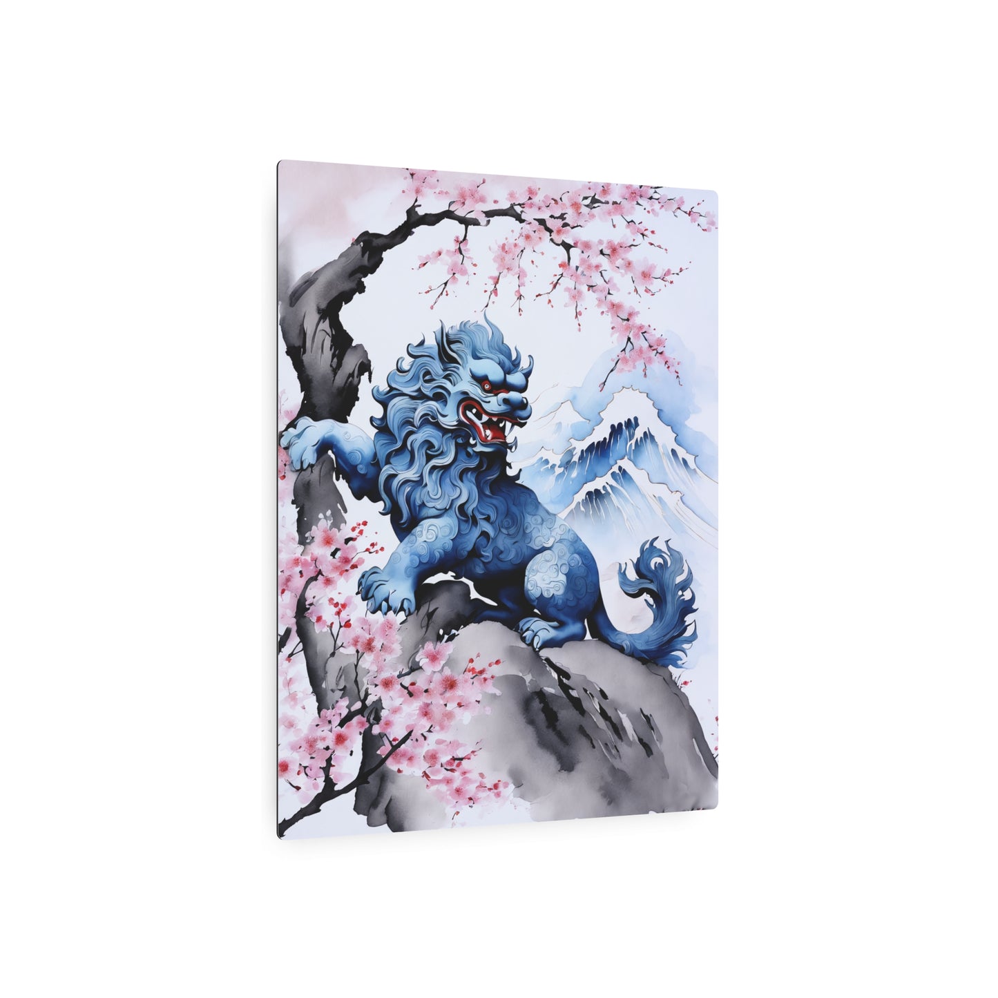 Sumi-e Art - Komainu 🇺🇸 US Shipping - Traditional Japanese Art on Metal Poster