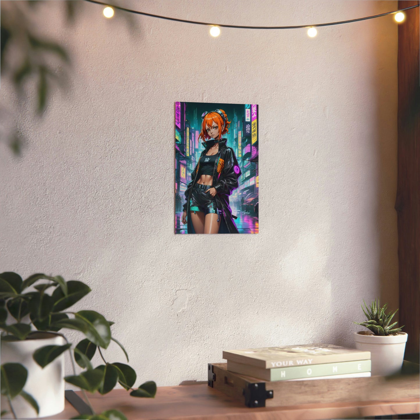 Cyberpunk Nami 🇩🇪 GER Shipping - Anime Art on Metal Poster