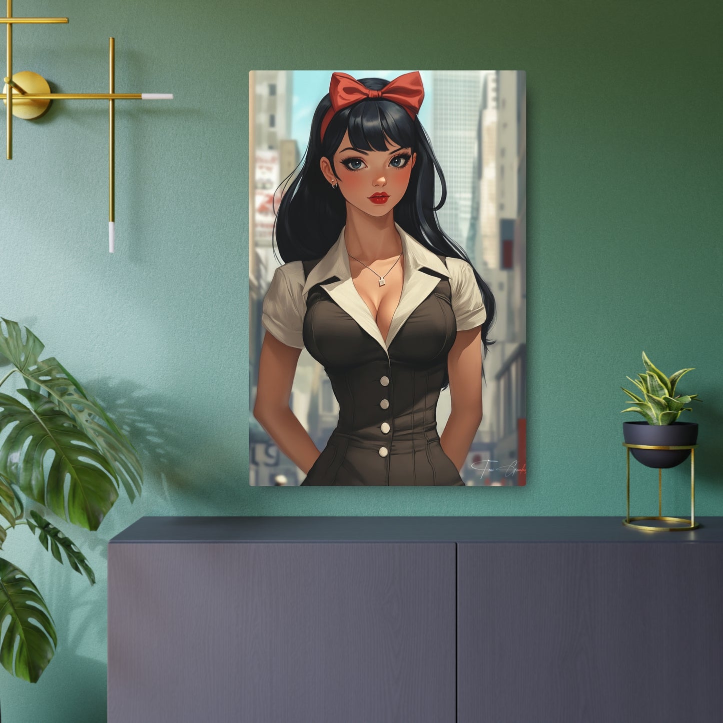 Anime Art - Pin Up 01 🇺🇸 US Shipping - Anime Art on Metal Poster