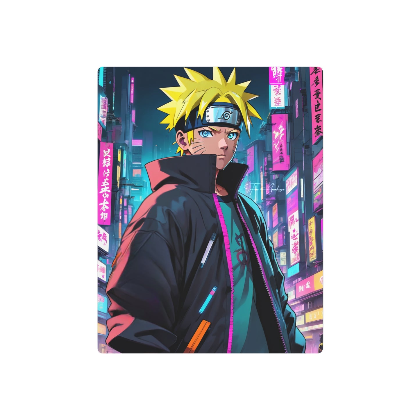 Cyberpunk Naruto 🇺🇸 US Shipping - Anime Art on Metal Poster